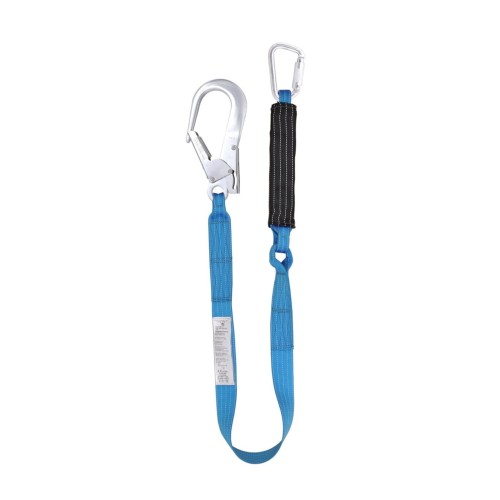 Amortyzator bezpieczeństwa AS2 – absorber energii antystatyczny 150 cm, hak aluminiowy 60 mm, EN355/EN1149, ATEX, siła upadku <6 kN