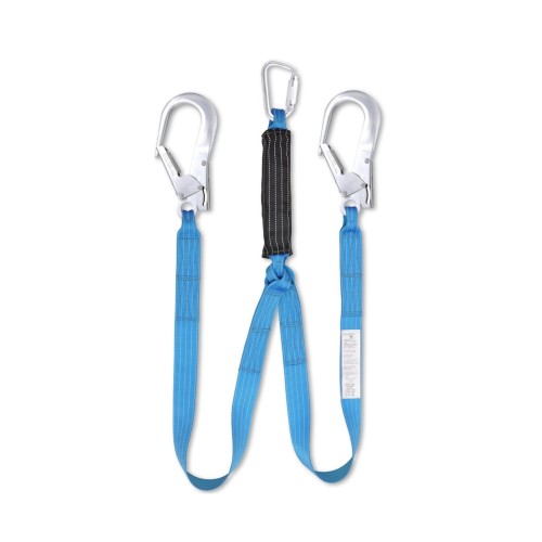 Amortyzator bezpieczeństwa AS3 – antystatyczny absorber energii Y 180 cm, 2× hak aluminiowy 60 mm, ATEX, EN355/EN1149, siła upadku <6 kN