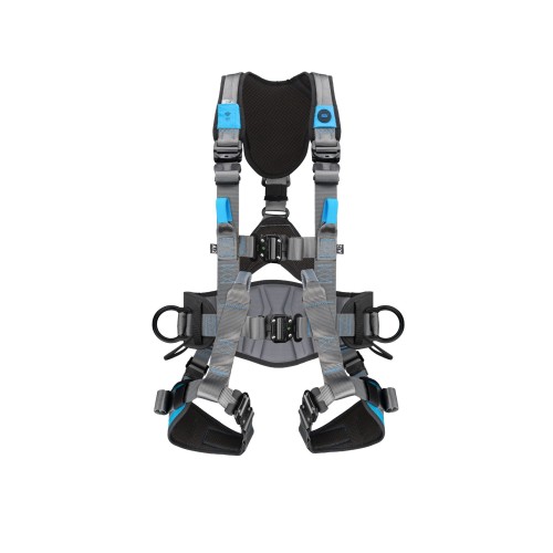 Irudek Expert 5 Pro – Szelki bezpieczeństwa EN 361/EN 358/EN 813 z podwójnym D‑ring A/2, pasem 3D EXO, klamrami K‑EASY i ventralnym punktem do prac linowych (L‑XXL)