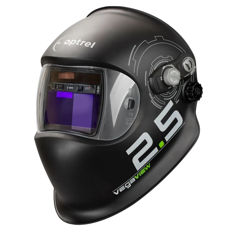 Automatyczna przyłbica spawalnicza vegaview2.5 z regulacją zaciemnienia 2.5/8–12, technologią True Colour, funkcją szlifowania oraz wygodnym nagłowiem Comfort Headband.