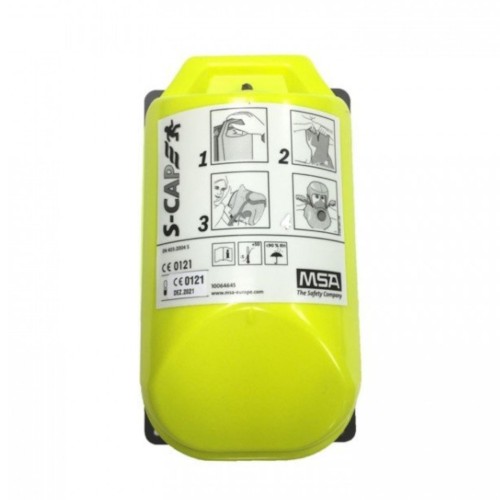 Kaptur ucieczkowy MSA S‑CAP 10064645 – przemysłowy kaptur ewakuacyjny w kasecie ściennej (wall box)