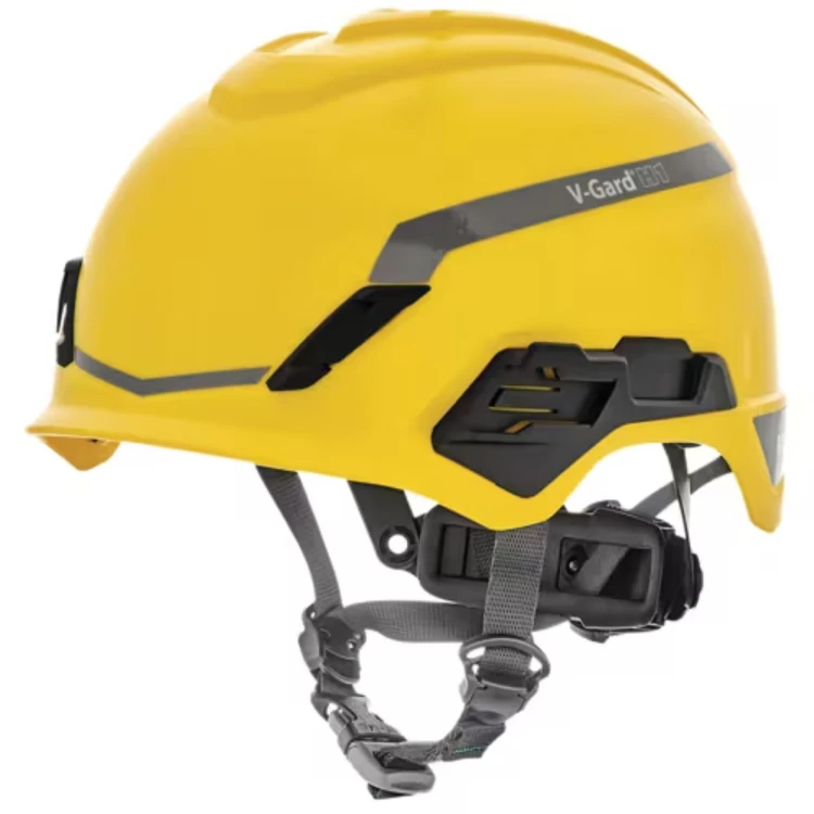 V‑Gard® H1 Novent (niewentylowany) – hełm elektroizolacyjny Class E, EN 397 / EN 50365, Fas‑Trac III Pivot (żółty)