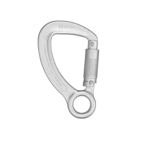 Stalowy karabińczyk asekuracyjny STEELSAFE 952 – łącznik z automatycznym zamknięciem Tri‑Lock, EN 362, otwarcie 20 mm