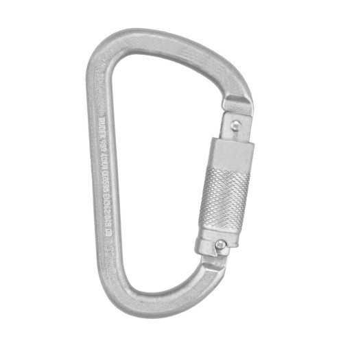 Stalowy karabińczyk asekuracyjny STEELSAFE 989 – asymetryczny łącznik z automatycznym zamknięciem Tri‑Lock, EN 362, otwarcie 22 mm
