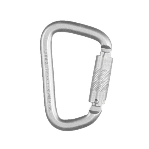 Stalowy karabińczyk asekuracyjny STEELSAFE 982 – asymetryczny łącznik z automatycznym zamknięciem Twist‑Lock, EN 362, otwarcie 22 mm