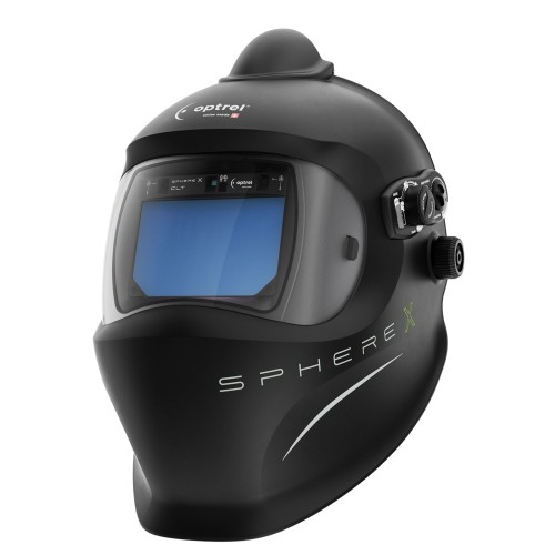 Sphere X clt pure air czarny -  hełm spawalniczy PAPR (e3000X) z regulowanym zaciemnieniem 2/5–12 i funkcją ShadeTronic®, trybem manualnym, technologią CLT (Crystal Lens Technology), opóźnieniem otwarcia z funkcją FadeTronic