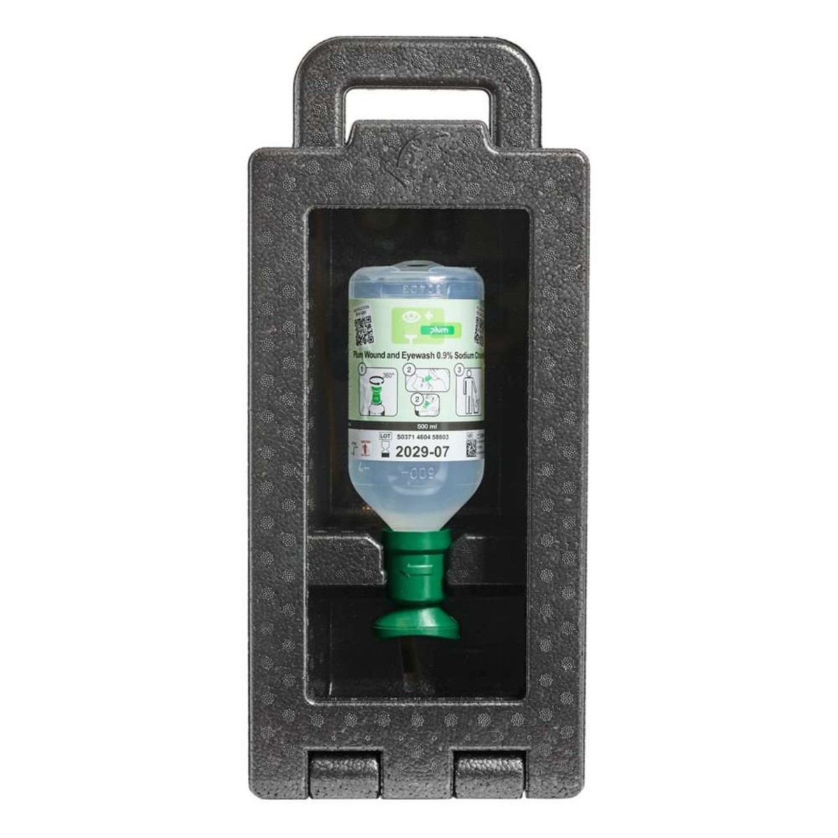 Zamykana stacja do przemywania oczu PLUM iBox 1 – Eyewash 0,9% 500 ml