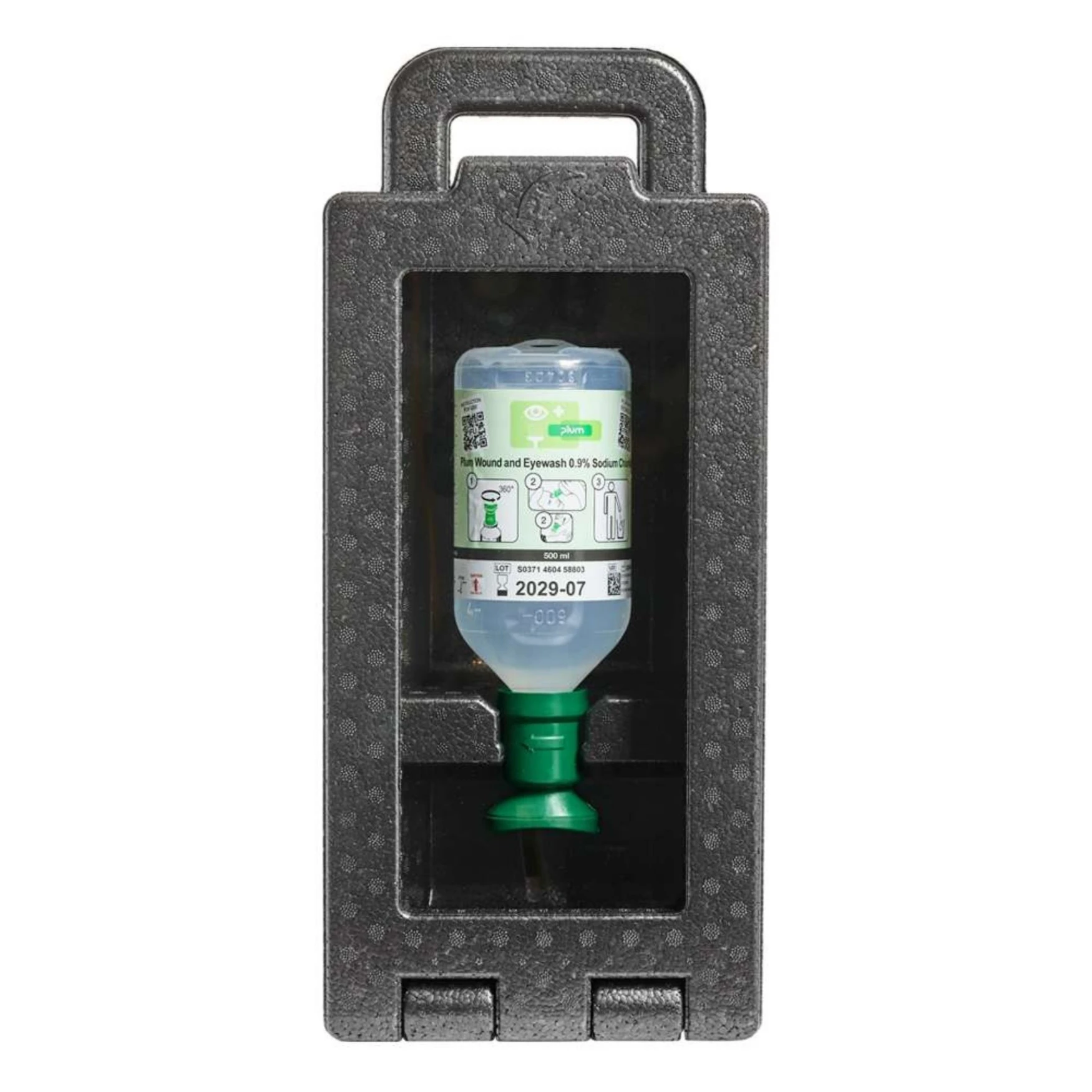 Zamykana stacja do przemywania oczu PLUM iBox 1 – Eyewash 0,9% 500 ml