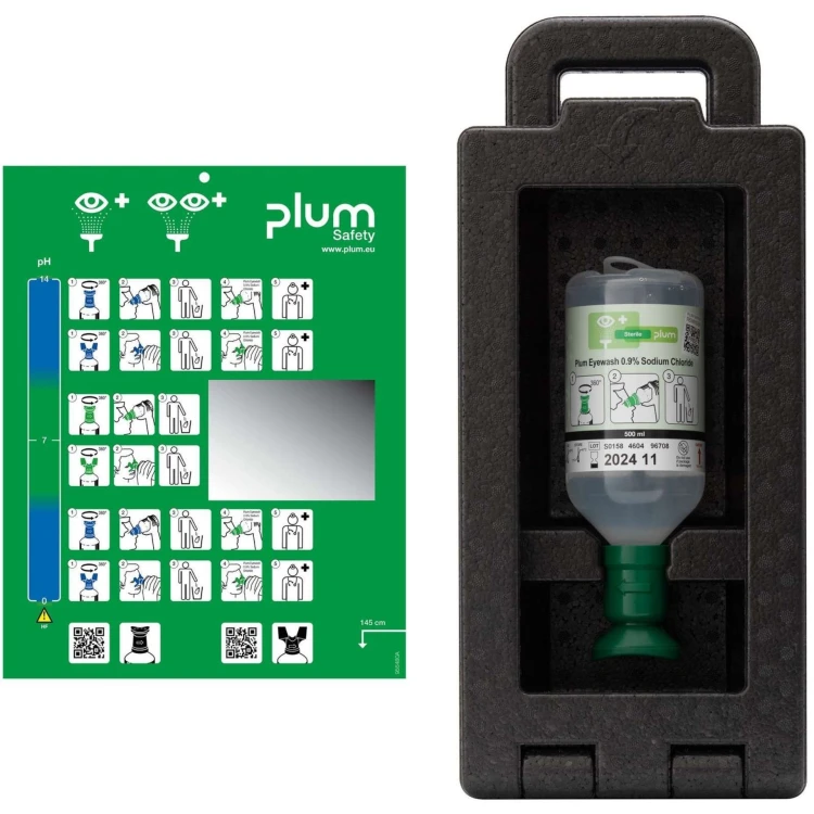 Zamykana stacja do przemywania oczu PLUM iBox 1 – Eyewash 0,9% 500 ml