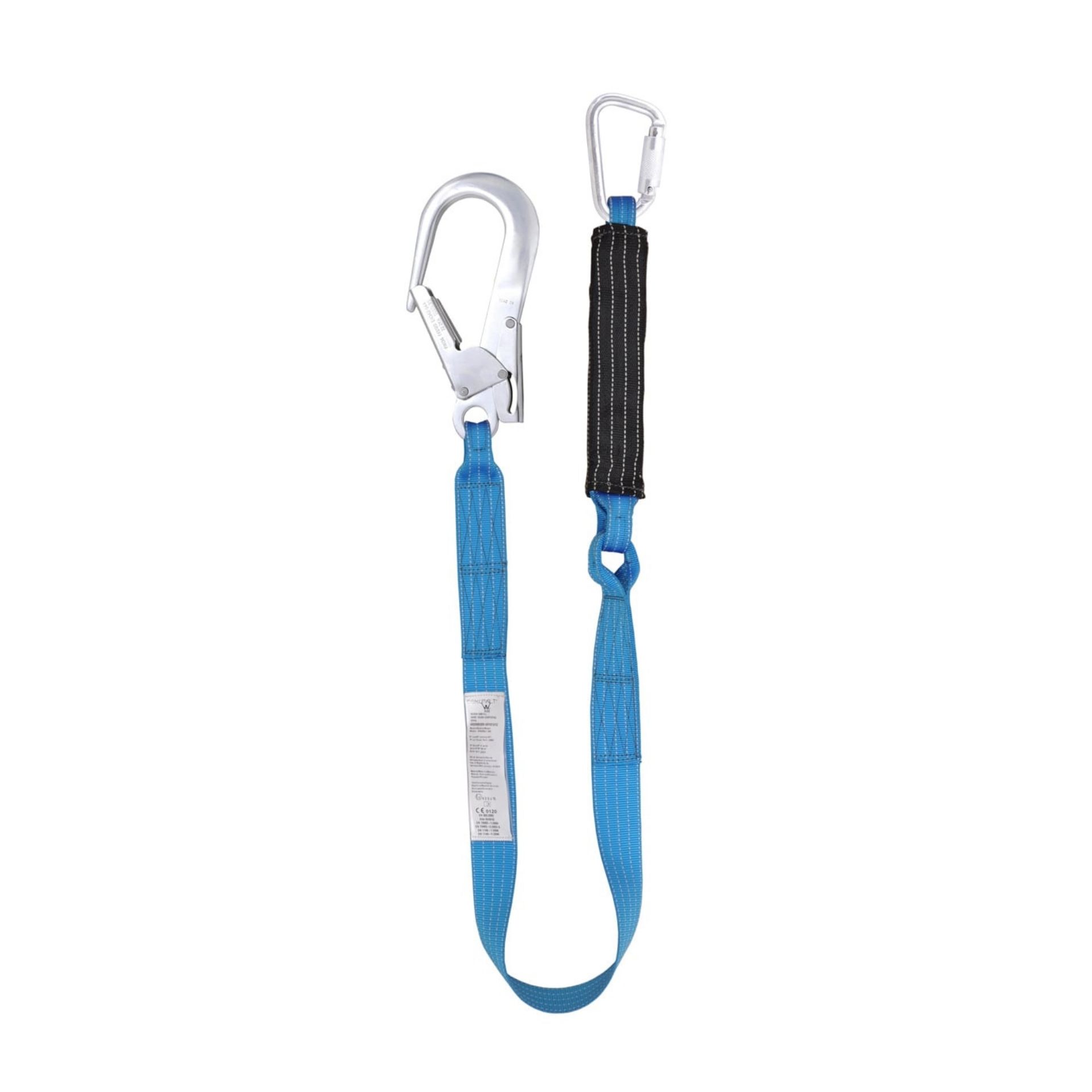 Amortyzator bezpieczeństwa AS2 – absorber energii antystatyczny 150 cm, hak aluminiowy 60 mm, EN355/EN1149, ATEX, siła upadku <6 kN