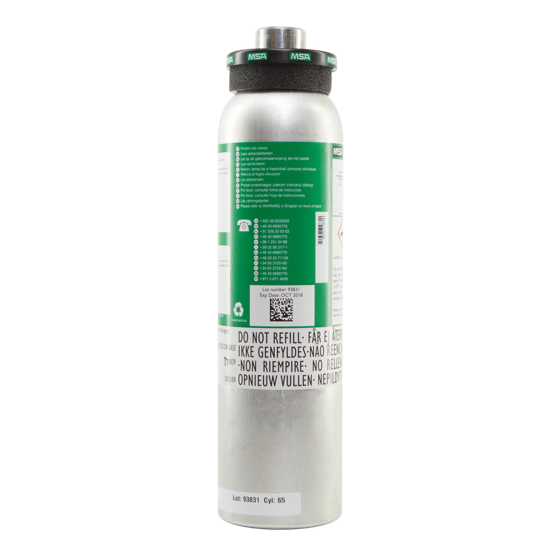 Pojemnik z gazem 58l CH4-1,45%/CO-60/H2S-20/O2-15% 