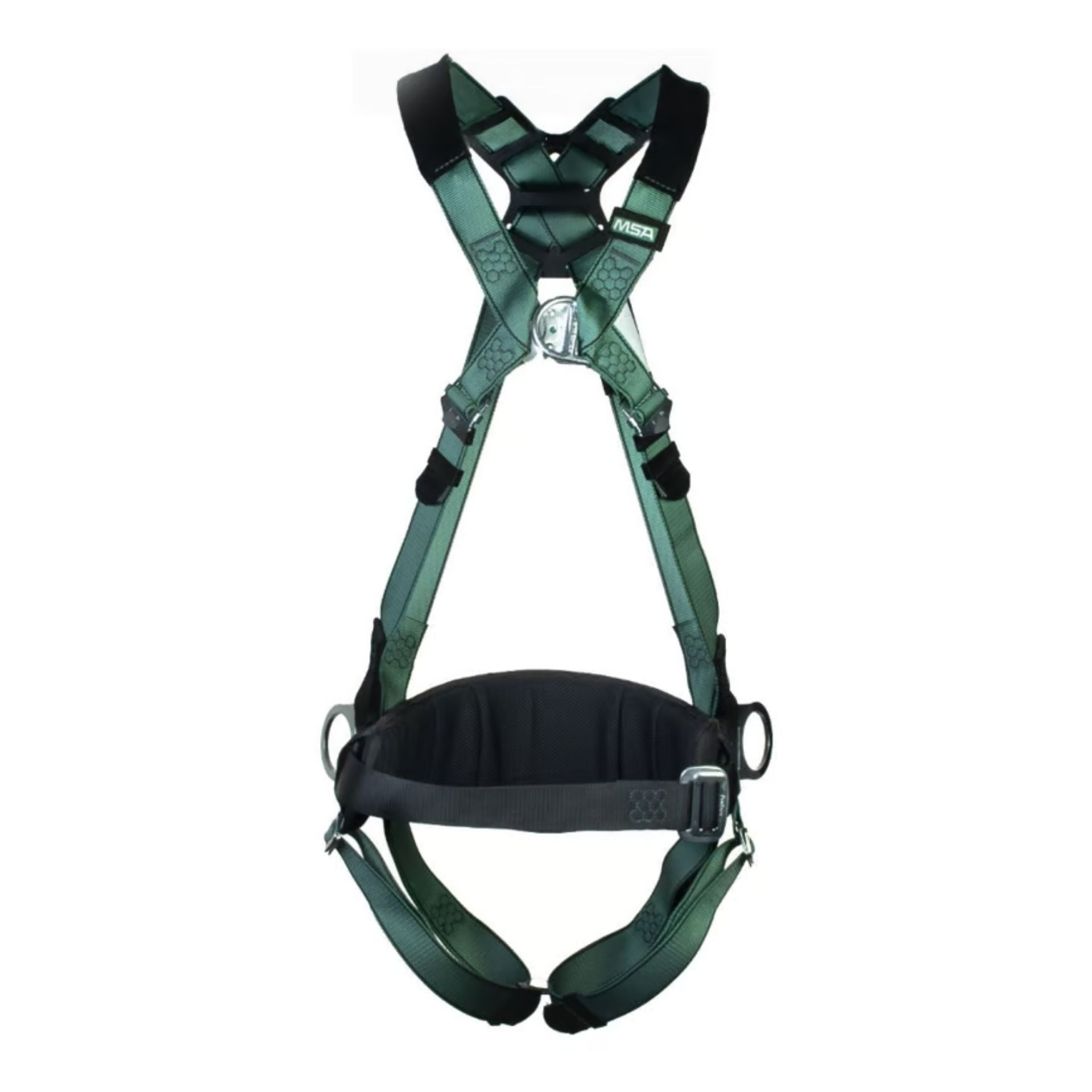 Uprząż do pracy na wysokości MSA V‑FORM 10206049 – pełna uprząż EN 361/358 z pasem biodrowym i D‑ringami front/back/side, M/L