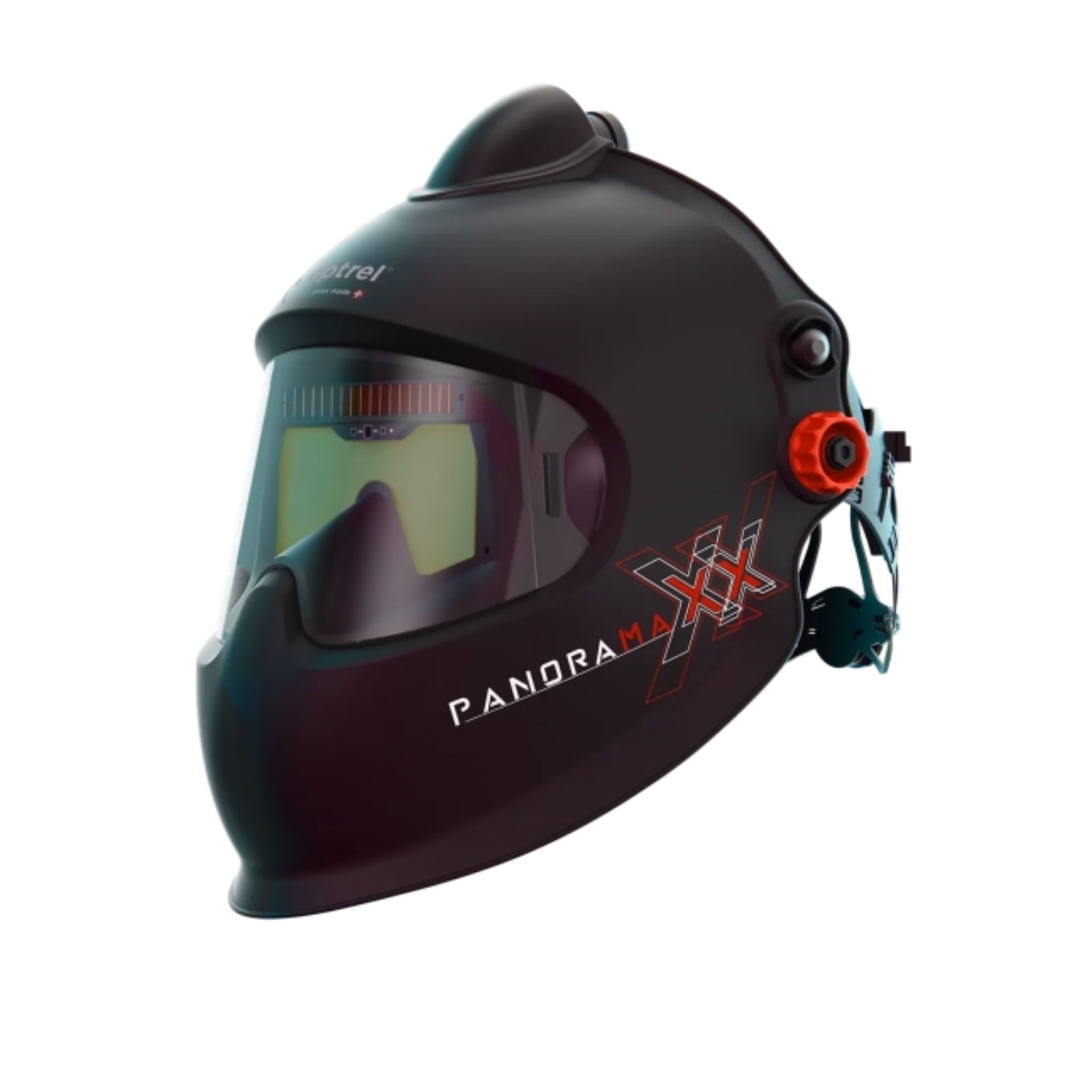 Panoramaxx Pure Air L – Pasywny hełm laserowy z filtrem ochronnym (poziom 2), nawiewem powietrza (e3000/X), uprzężą IsoFit®, uszczelnieniem twarzy i komfortową cyrkulacją powietrza