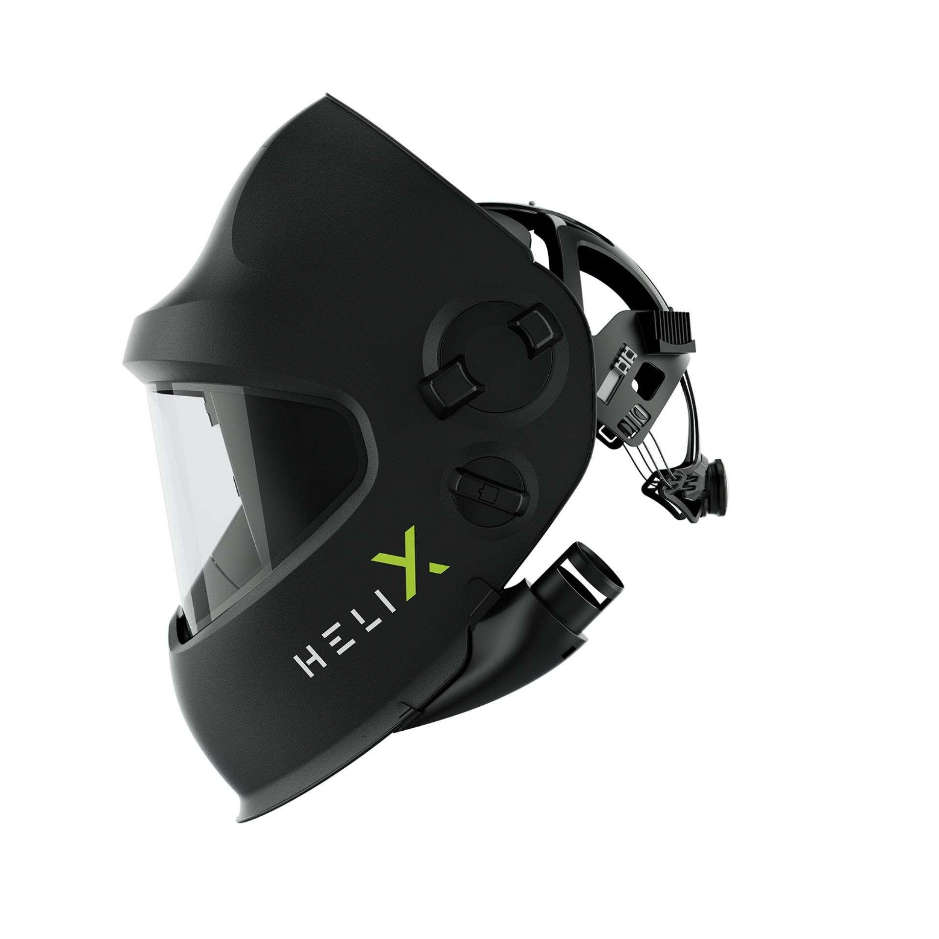 Przyłbica spawalnicza Helix Pure Air Quattro Black - Slide-Up (e3000/X), bez hełmu ochronnego, z zaciemnieniem ShadeTronic®