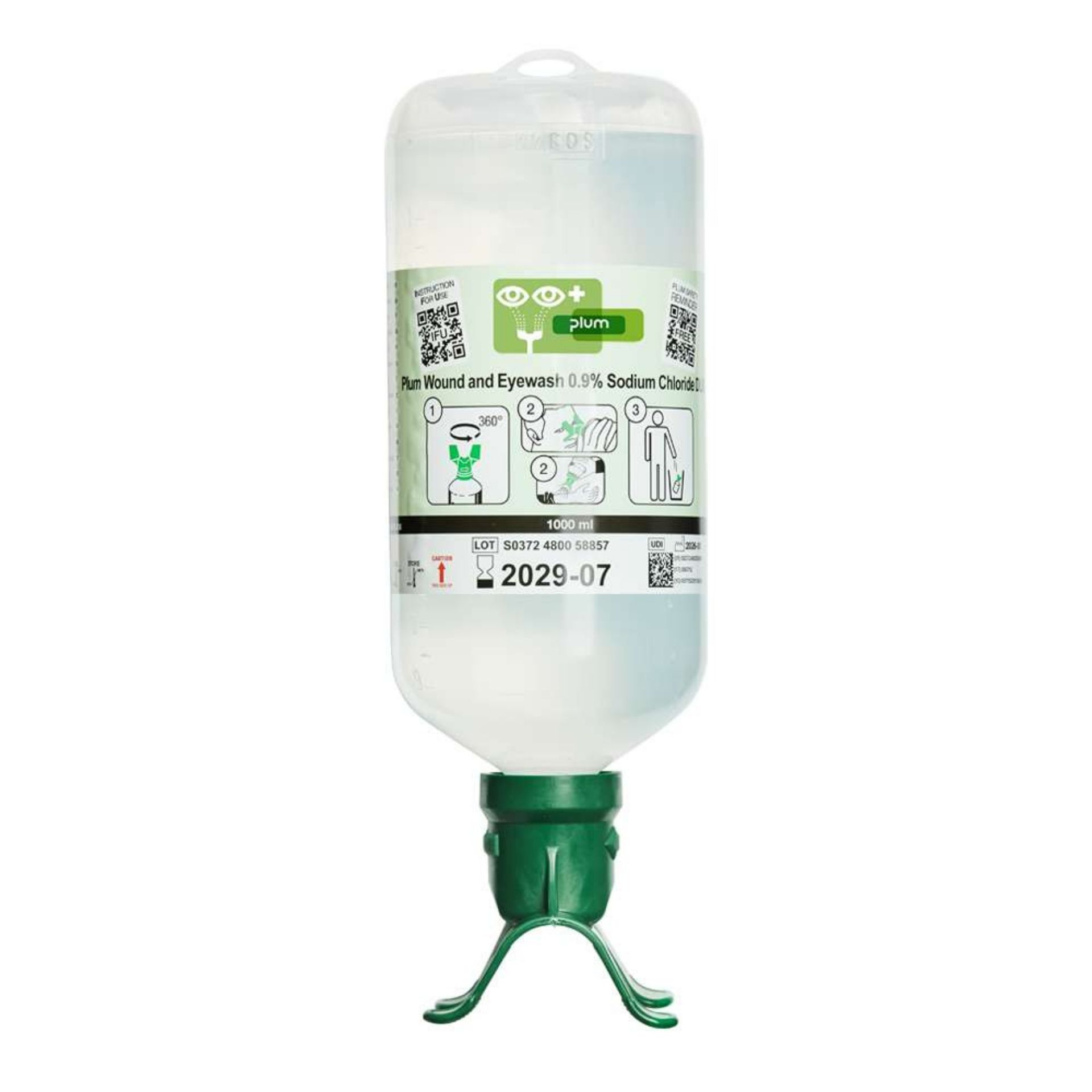 Płyn do przemywania oczu PLUM Eyewash 0,9% DUO 1000 ml z oczomyjką