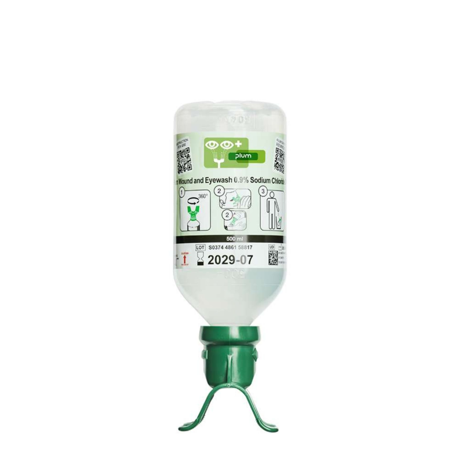 Płyn do przemywania oczu PLUM Eyewash 0,9% DUO 500 ml z oczomyjką