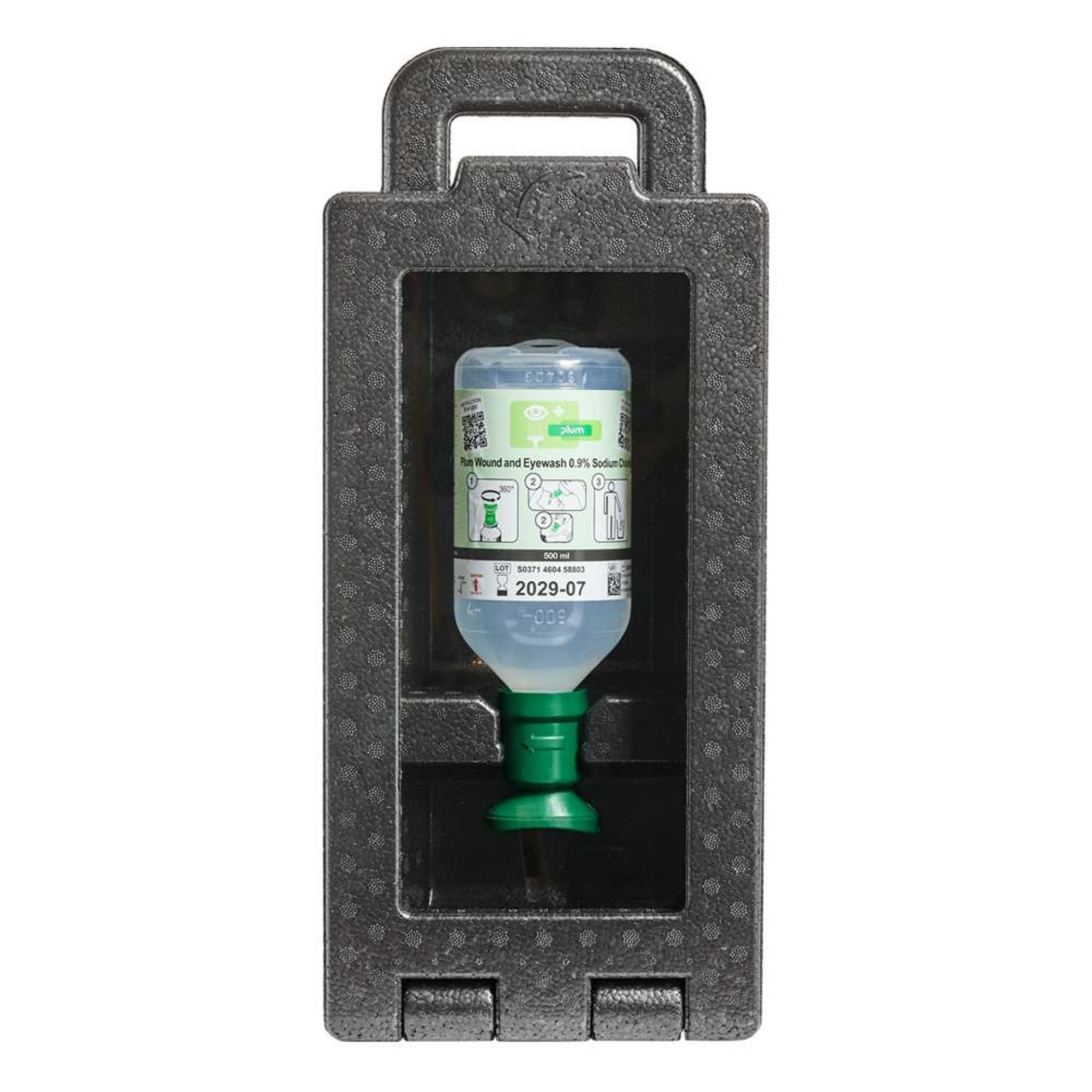 Zamykana stacja do przemywania oczu PLUM iBox 1 – Eyewash 0,9% 500 ml