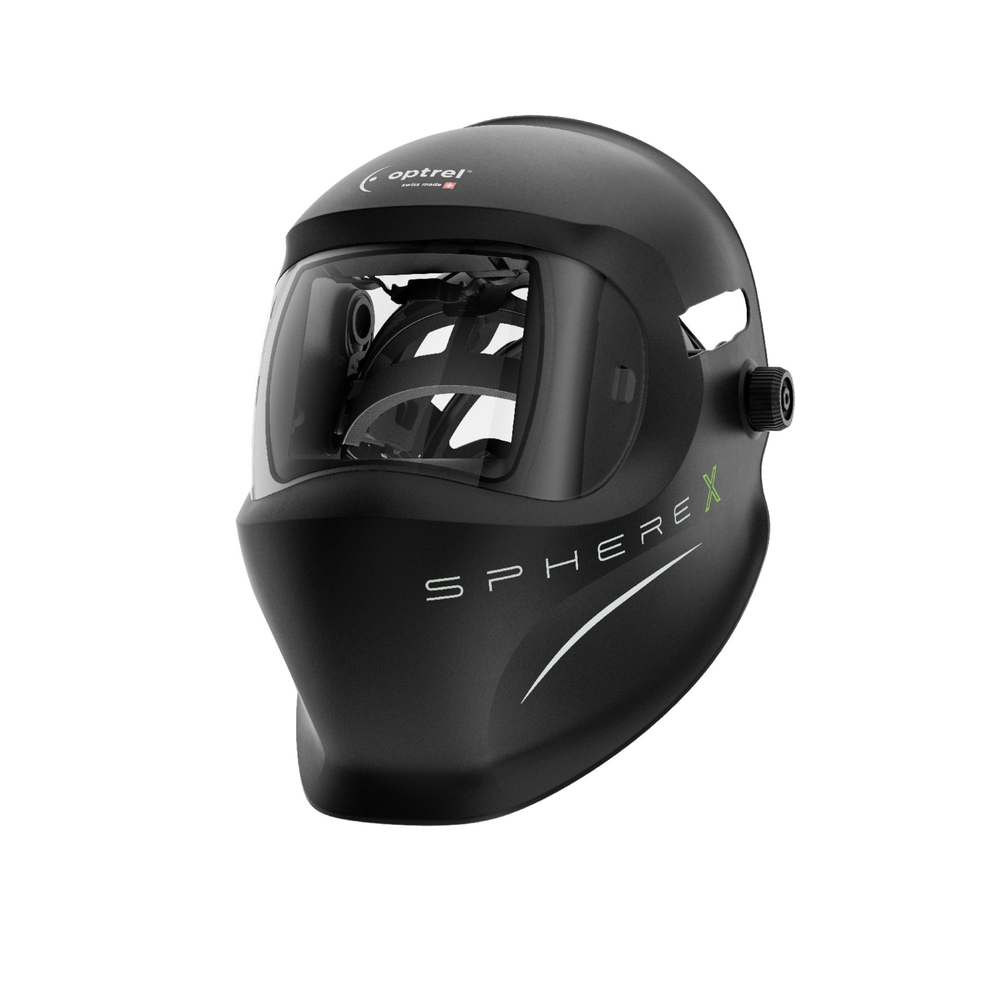 Skorupa hełmu Sphere X – czarna: bez ADF, z nagłowiem IsoFit® X, mimośrodem i przednią osłoną soczewki