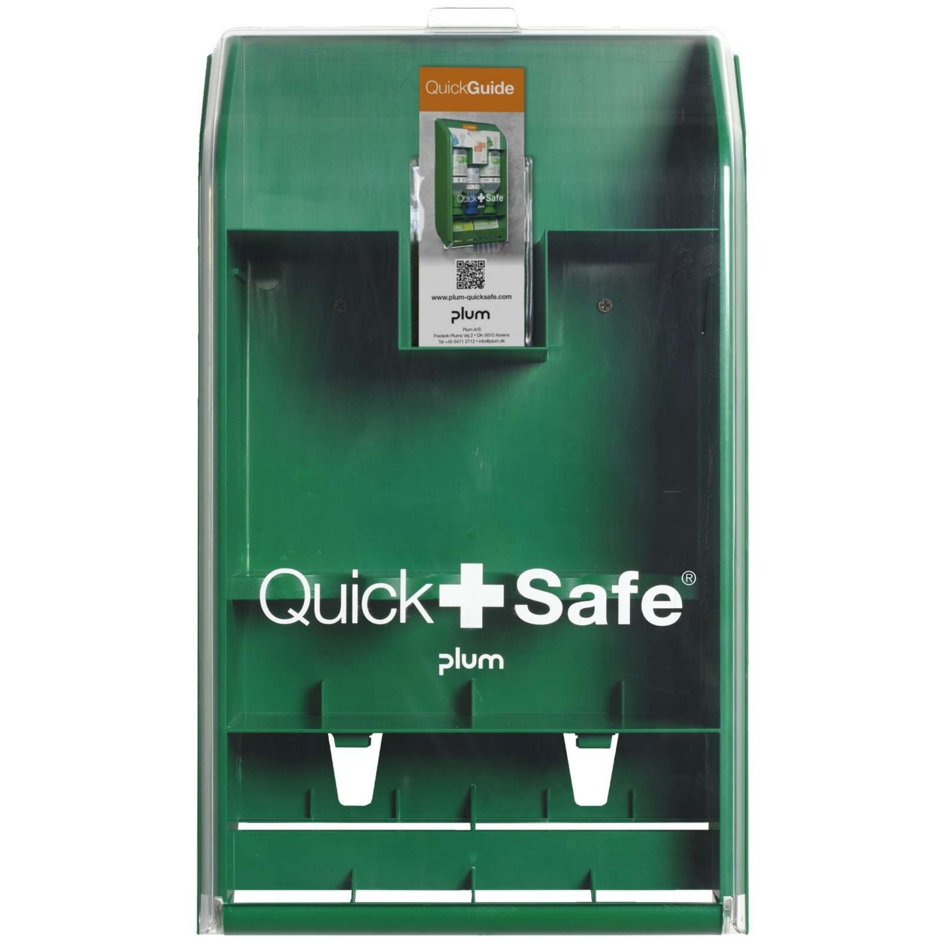 Pusta apteczka ścienna pierwszej pomocy PLUM QuickSafe – stacja do indywidualnego wyposażenia