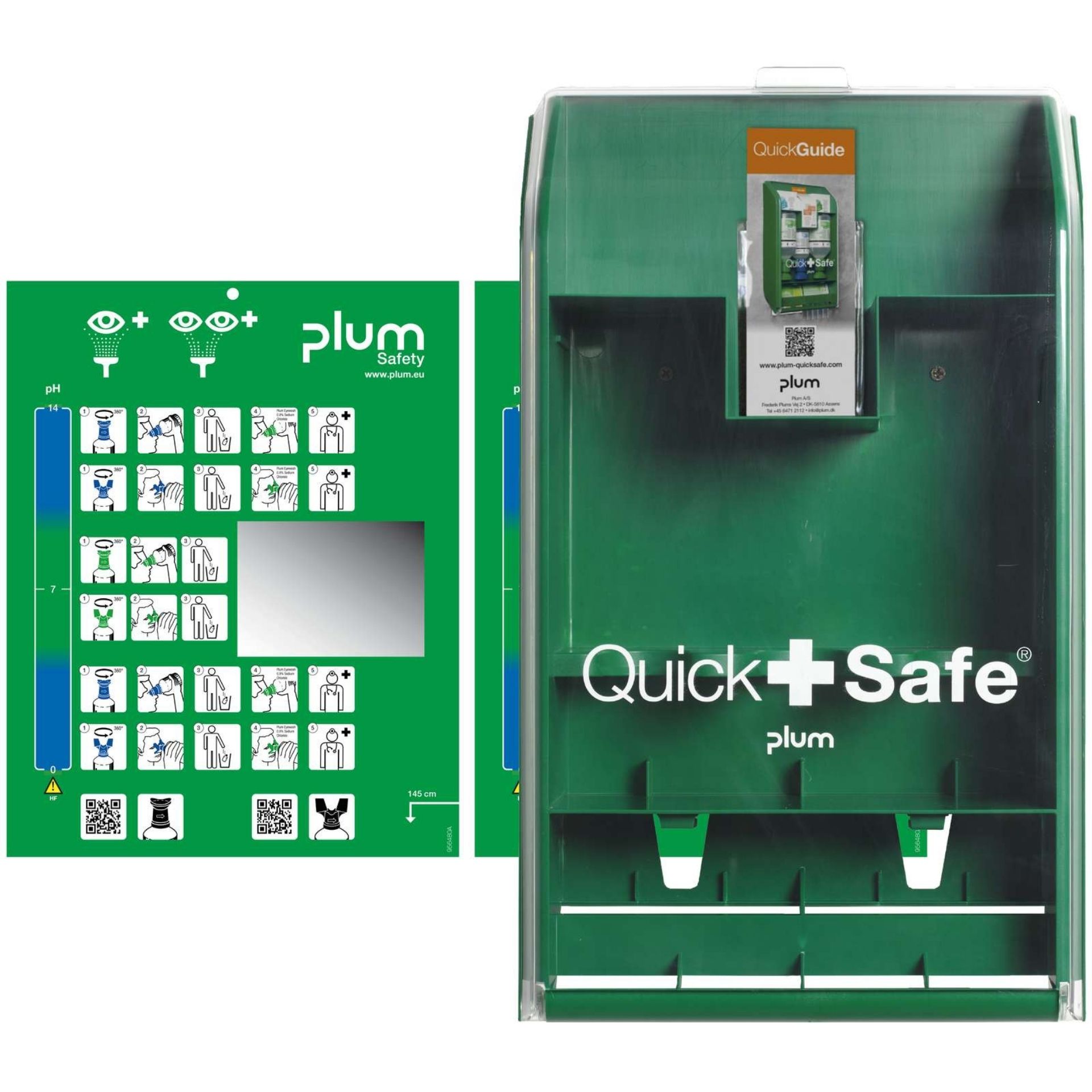 Pusta apteczka ścienna pierwszej pomocy PLUM QuickSafe – stacja do indywidualnego wyposażenia