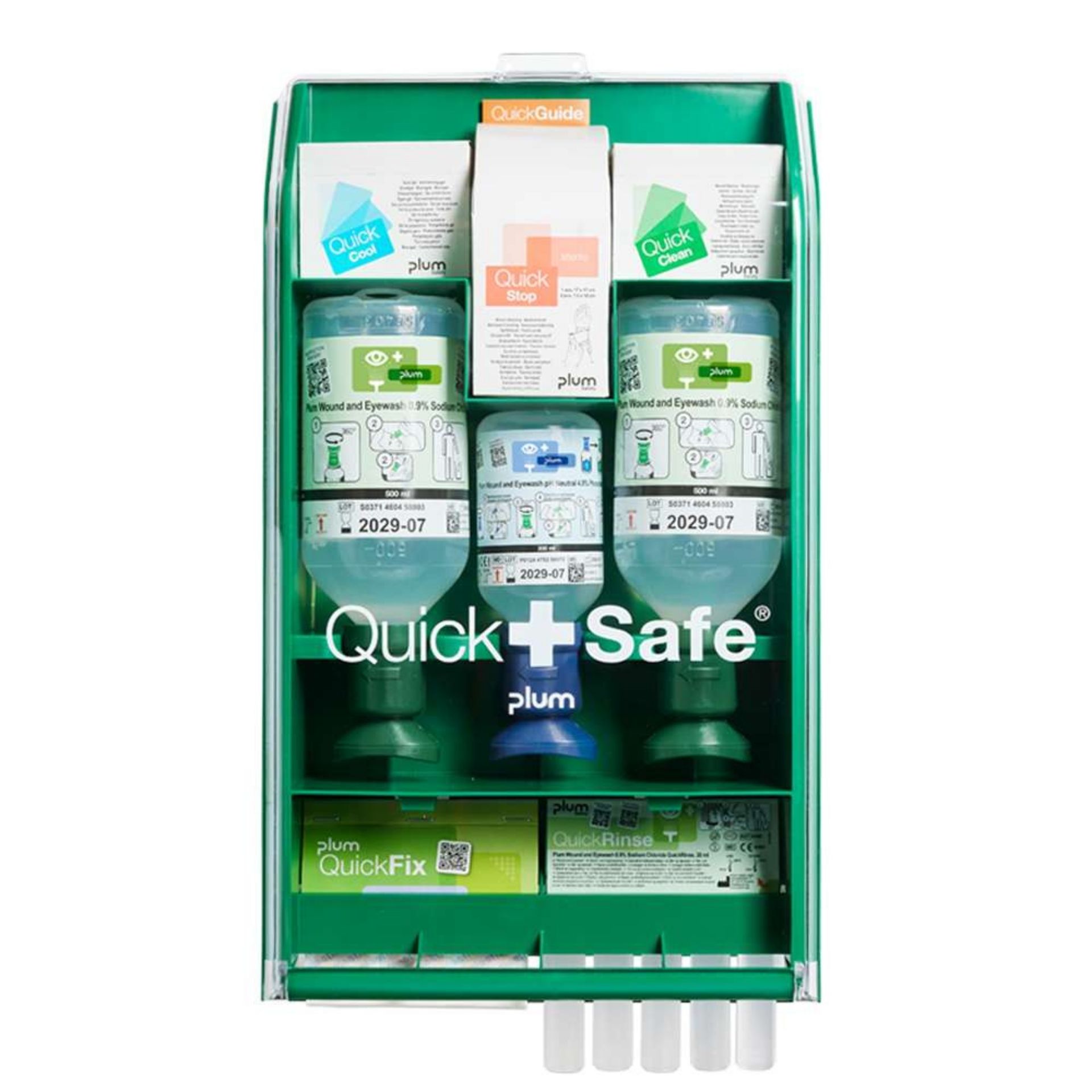 Apteczka ścienna pierwszej pomocy PLUM QuickSafe Complete – kompleksowy zestaw do urazów oczu, ran i oparzeń