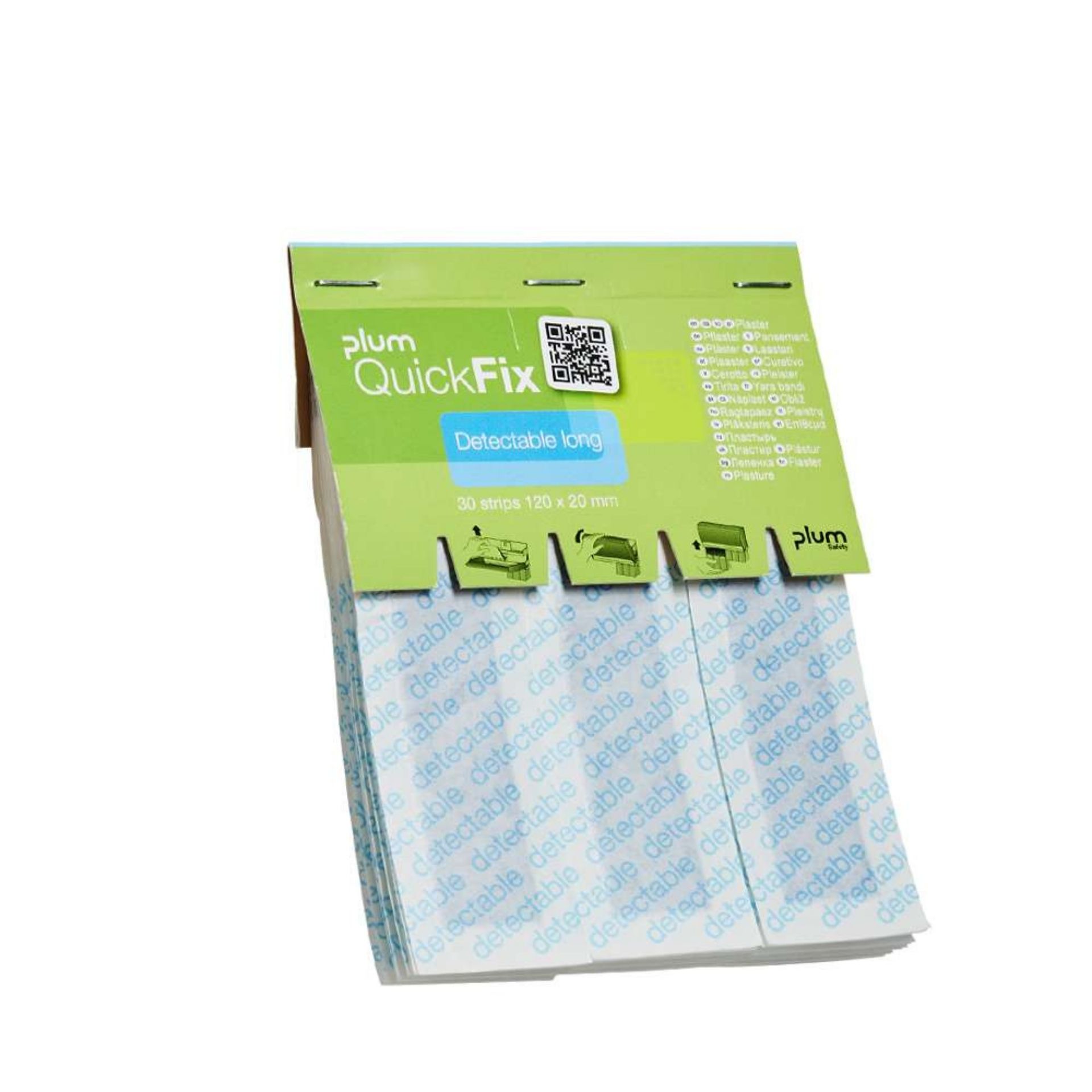 Plastry PLUM QuickFix Detectable Long – wkład do dozownika, 30 szt.
